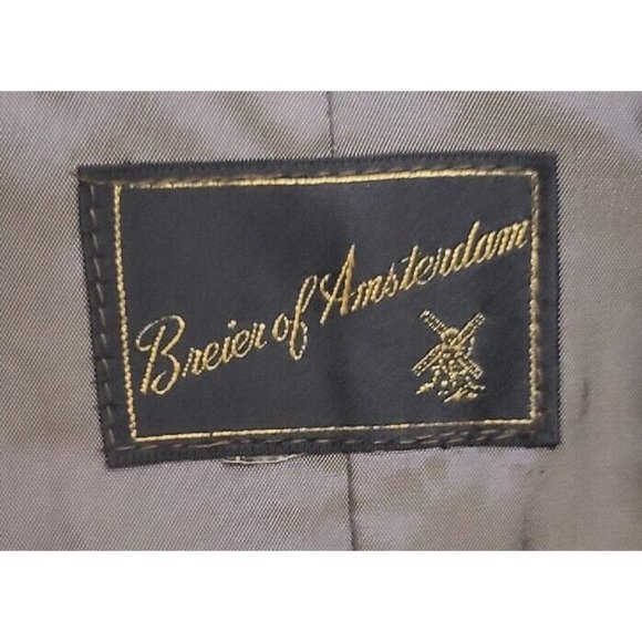 Vtg 70s Breier Of Amsterdam Women's Long Suede Jacket Brown Embroidered Sz Small - Picture 12 of 15
